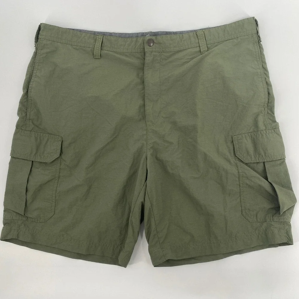 Croft Barrow Cargo Shorts Mens 42 Green Nylon Utility Gorpcore Hiking Outdoors